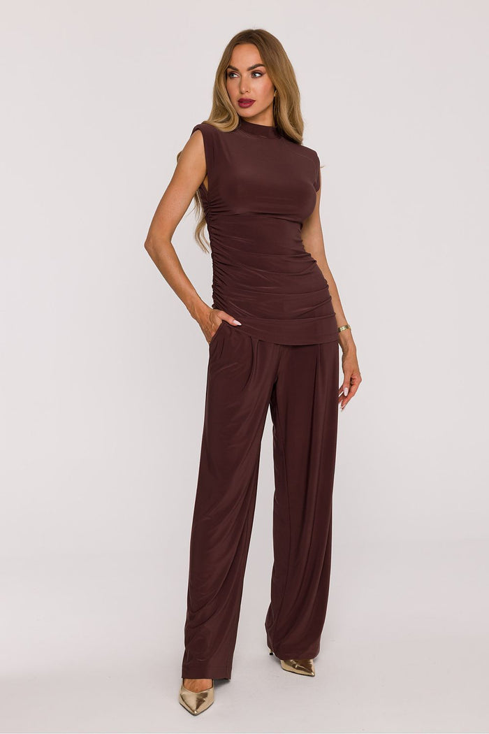 Moe Smooth Knit Fabric Set in Bold Red - Lua Boutique brown - Outfit Sets