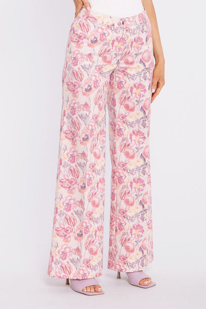 Moe Women Trousers Wide Leg Floral Print - Lua Boutique multicolor - Trousers