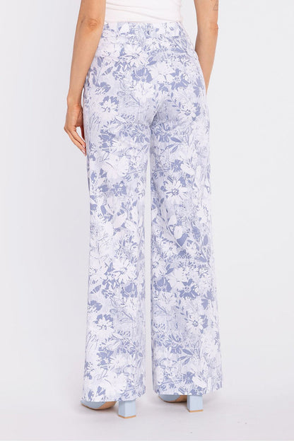 Moe Women Trousers Wide Leg Floral Print - Lua Boutique - Trousers