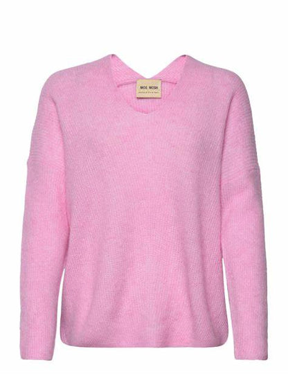Mos Mosh Lilac Sachet Thora V-neck Knit dotique front