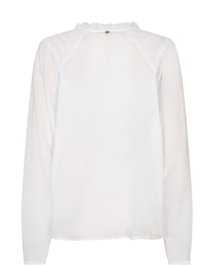 Mos Mosh White MMEisa Cotton Blouse Dotique back
