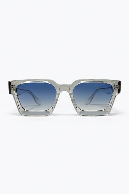 Multicolor Gradient Lens Clear Square Frame Sunglasses