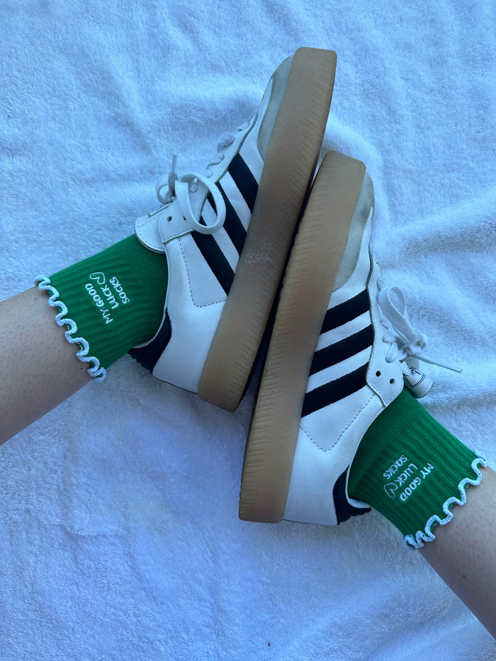 Green white yoga grips
