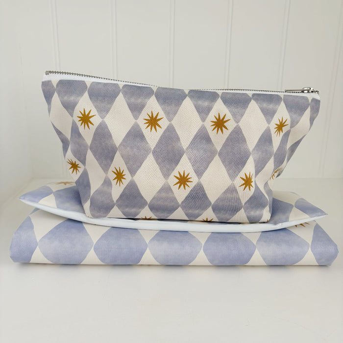 Nappy Wallet - Blue Harlequin - Diaper Changing Kits