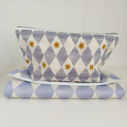 Nappy Wallet - Blue Harlequin - Diaper Changing Kits