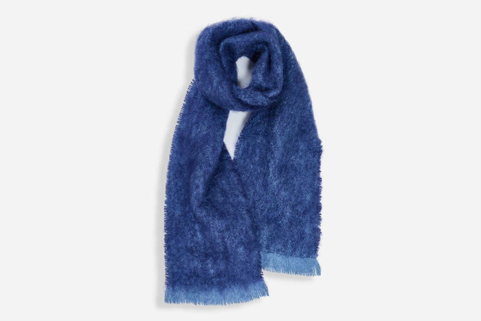 Navy Clash Mohair Scarf - Cushendale Woollen Mills