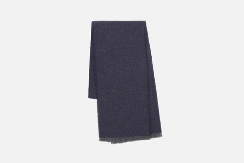 Navy Grange Lambswool Scarf - Cushendale Woollen Mills