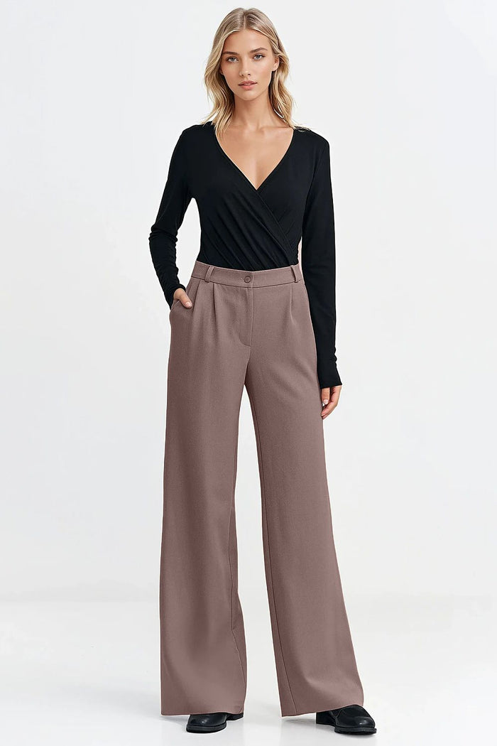 Nife Wide Leg Tailored Trousers for Effortless Chic - Trousers