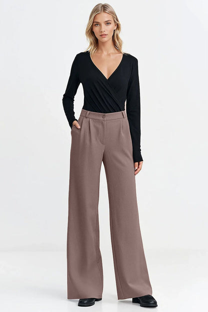 Nife Wide Leg Tailored Trousers for Effortless Chic - Trousers