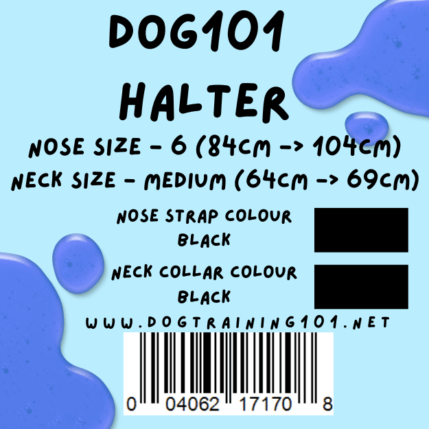 Dogtraining101 Retail Dog Super Store Medium 64cm to 69cm Nose Black - Neck Black - Size 6 Dog101 Halter