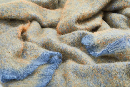 Ochre Clash Mohair Throw Blanket - Cushendale Woollen Mills