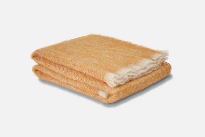Ochre Mooneen Mohair Throw Blanket - Cushendale Woollen Mills
