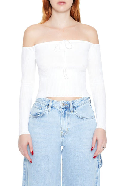 Off-the-Shoulder Sweater-Knit Top