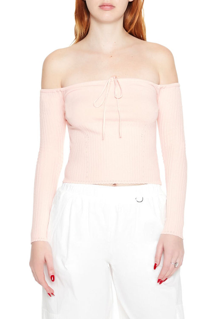 Off-the-Shoulder Sweater-Knit Top