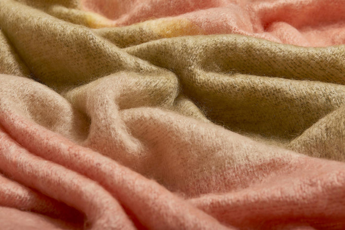 Olive Silare Mohair XThrow Blanket - Cushendale Woollen Mills