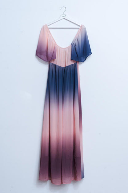 Ombre sweetheart maxi dress in beige - dress