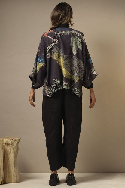 One Hundred Stars KIMBIRINK Bird Ink Blue Kimono - Dotique Chesterfield