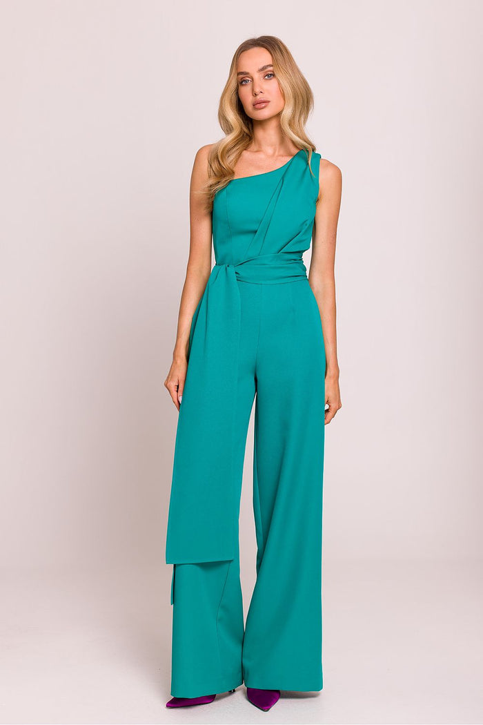 One Shoulder Jumpsuit for Women Elegant Design green - Jumpsuits