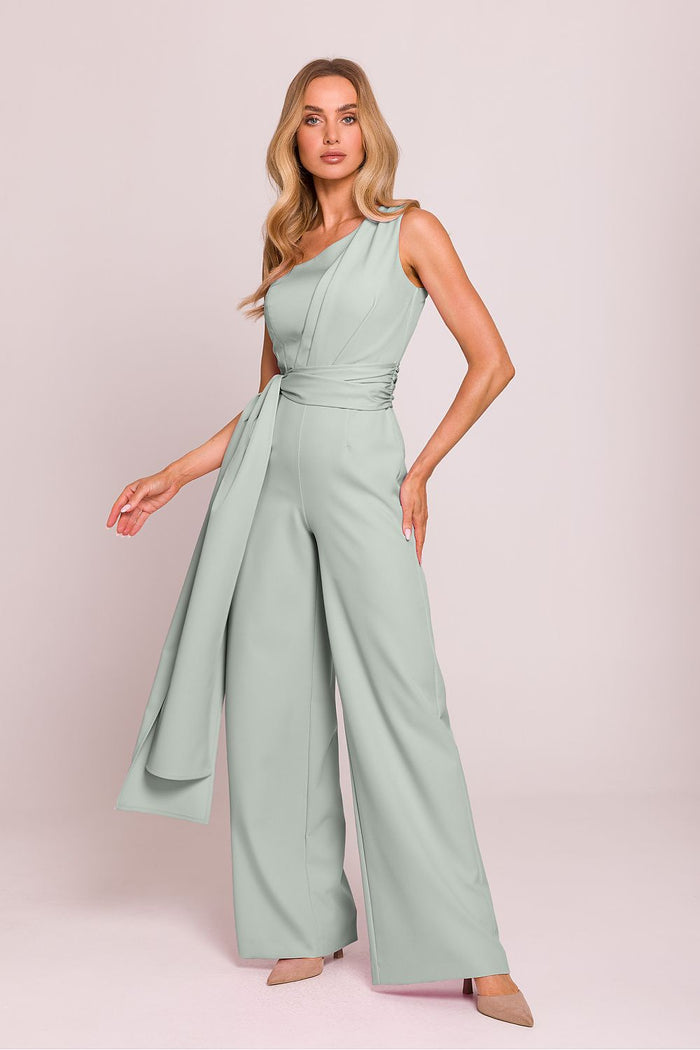 One Shoulder Jumpsuit for Women Elegant Design green 2 - Jumpsuits
