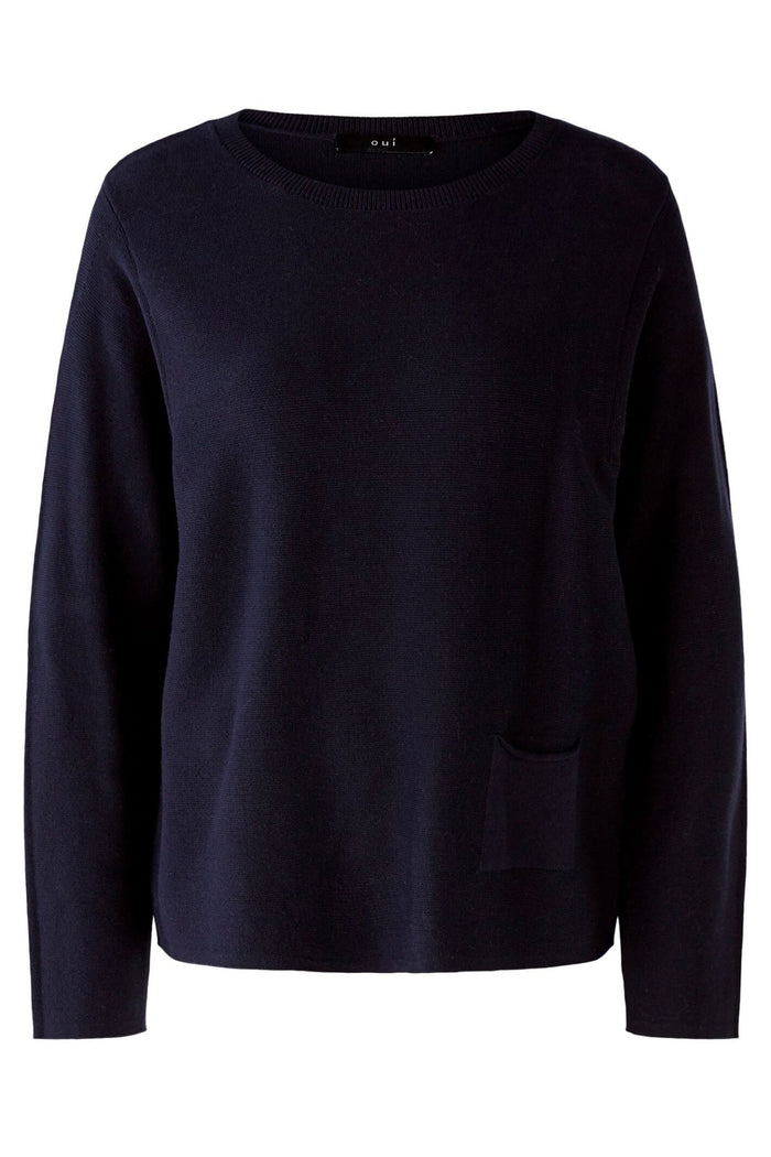 Oui 79915 Navy Jumper - Dotique Chesterfield
