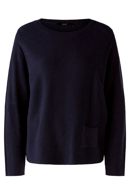 Oui 79915 Navy Jumper - Dotique Chesterfield