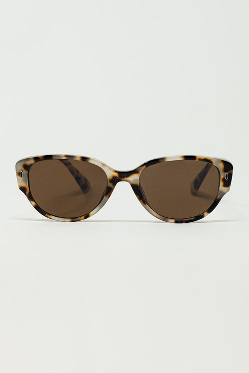 Oval Sunglasses In Havana Brown Gradient Color