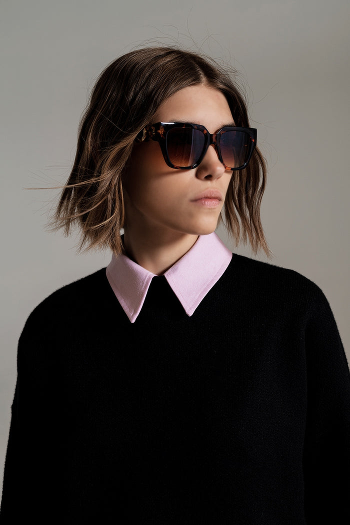 Oversized Cat Eye Sunglasses in brown Vintage