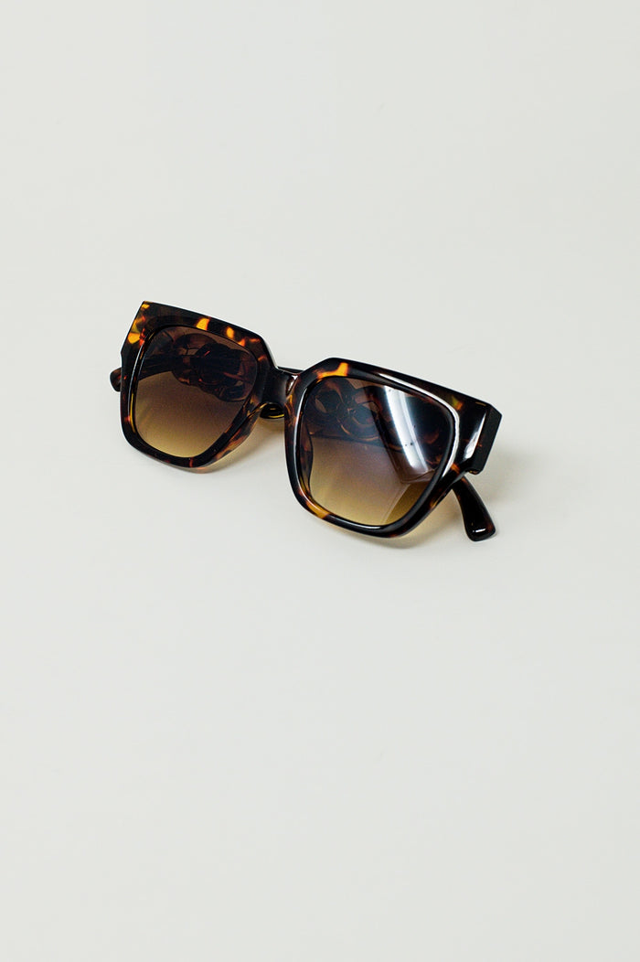 Oversized Cat Eye Sunglasses in brown Vintage