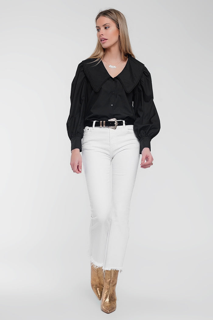 Oversized collared shirt in black - Shirts