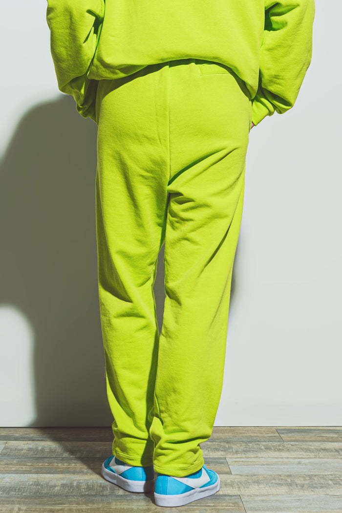 Oversized Jogger with Tie Waist in Lime - trousers