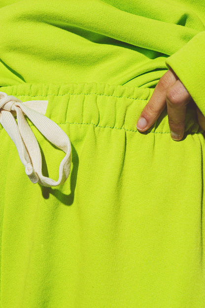 Oversized Jogger with Tie Waist in Lime - trousers