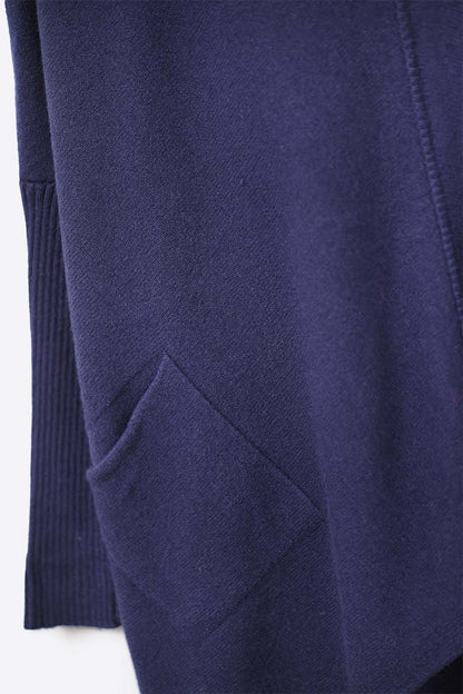 Oversized navy sweater with front pockets