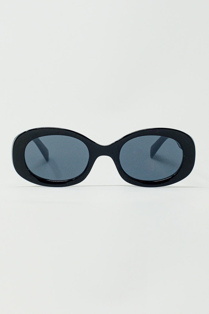 Oversized Oval Sunglasses in Black