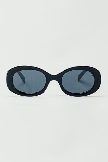 Oversized Oval Sunglasses in Black