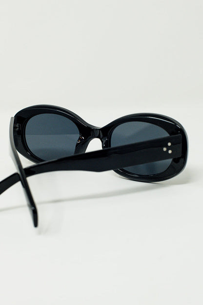 Oversized Oval Sunglasses in Black