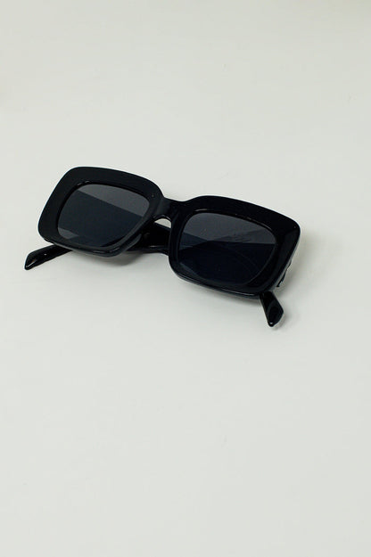 Oversized Oval Sunglasses With Side Detail in Black