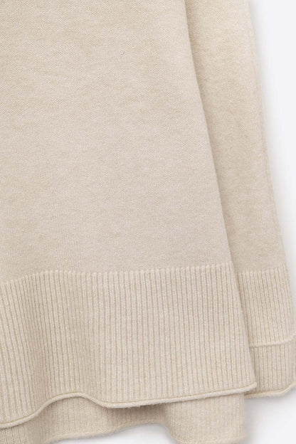 Oversized Roll Neck Sweater in beige
