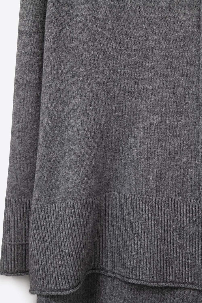 Oversized Roll Neck Sweater in Gray