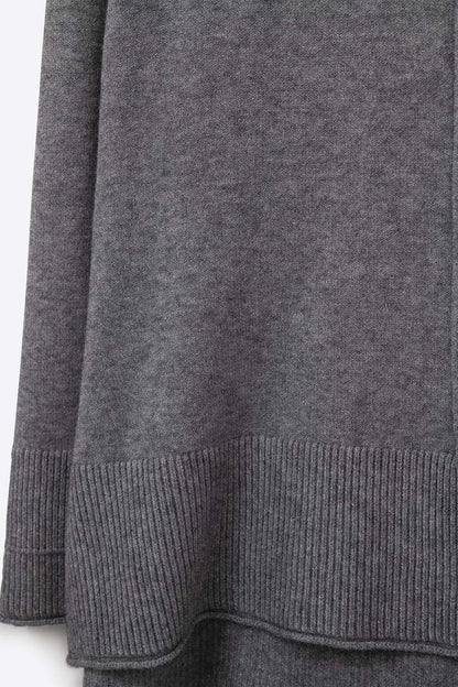 Oversized Roll Neck Sweater in Gray