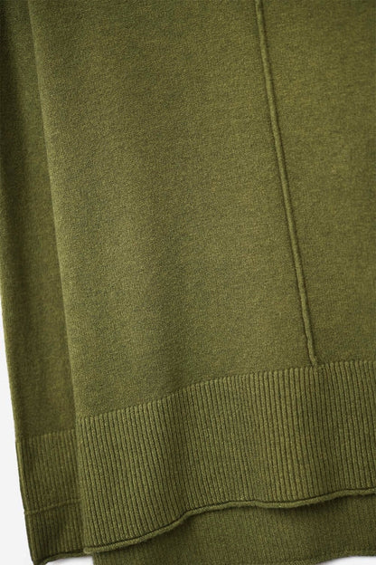 Oversized Roll Neck Sweater in military green