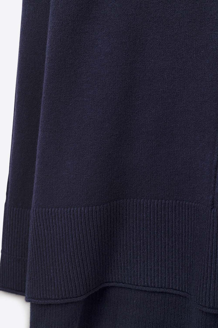 Oversized Roll Neck Sweater in navy