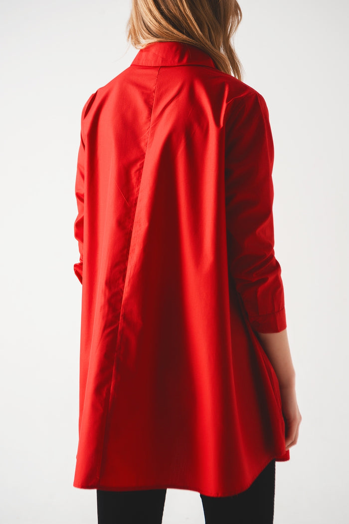 Oversized shirt in bold red - Shirts