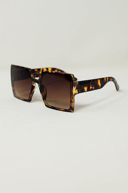 Oversized Square Sunglasses In brown