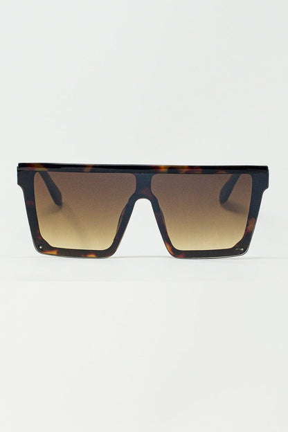 Oversized Squared 70´s Sunglasses in Brown