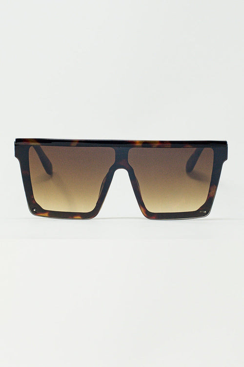 Oversized Squared 70´s Sunglasses in Brown