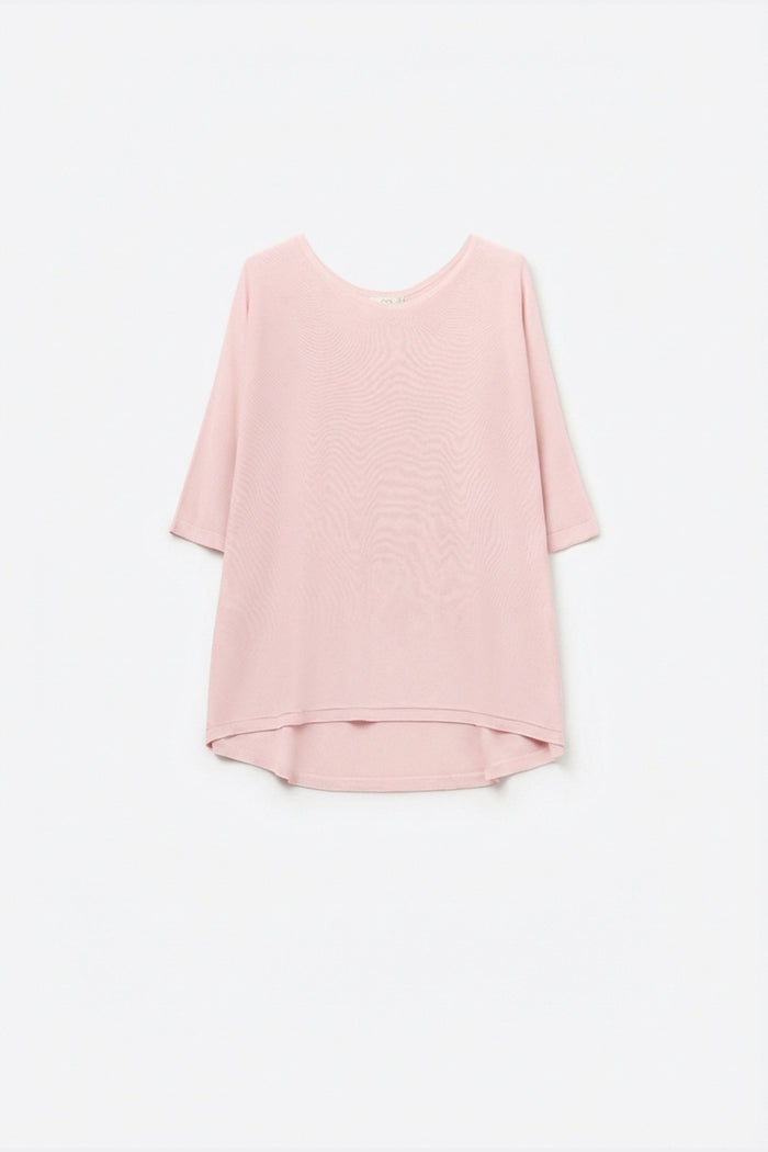 Oversized sweater in Pink with Elbow-Length Sleeves