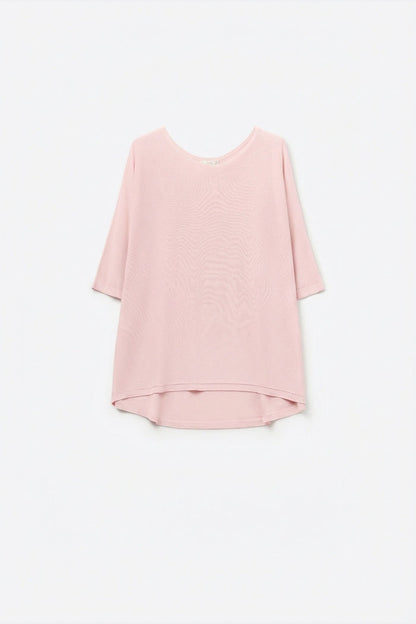 Oversized sweater in Pink with Elbow-Length Sleeves