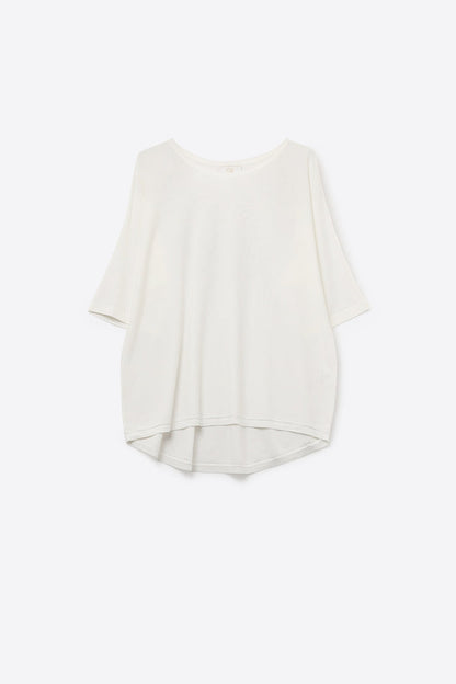 Oversized Sweater in White with Elbow-Length Sleeves