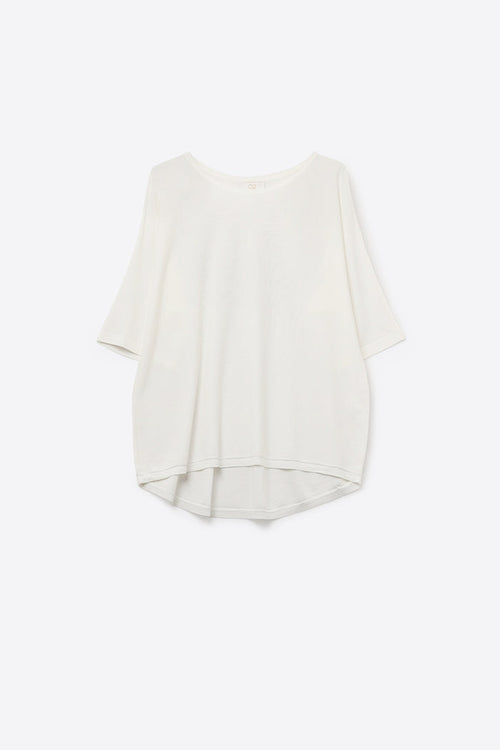 Oversized Sweater in White with Elbow-Length Sleeves