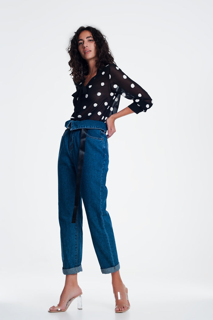 paper bag jeans - Denim